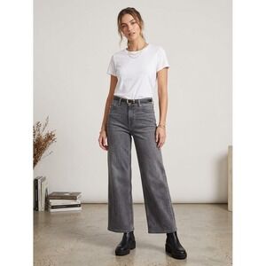 PAIGE Sasha High Rise Wide Leg Jeans Smokey Grey 8626K48-C817 Size 30